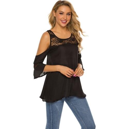 Women T-shirt Summer Thin off-the-shoulder Tee Shirt Harajuku Lady Casual Fashion Stitching Slim Camisetas Verano Mujer 2020