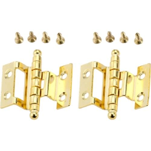 2Pcs 40*40*10mm Cabinet Door Luggage Furniture Decoration Hinges Jewelry Wooden Box Vintage 8 Holes Double-sided Folding Hinges