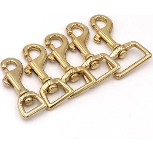 2Pcs Multi-Purpose Pure Brass Swivel Trapezoid Spring Snap Hook for Men/Ladies Handbag Quick hook Pet Belt Buckle Traveling hook