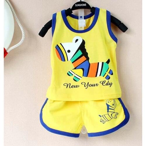 2019 Summer Baby Clothing Set Cotton Vest & Shorts Newborn Baby Boy Clothing Sets 0-2 Year Baby Suit Baby Boys Clothes