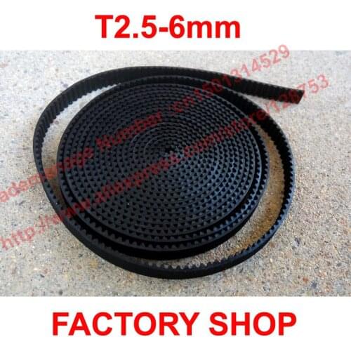 5 meter T2.5 Timing belt pitch 2.5mm width 6mm Neoprene Rubber timing pulley for CNC T 2.5 6 2000 open ended