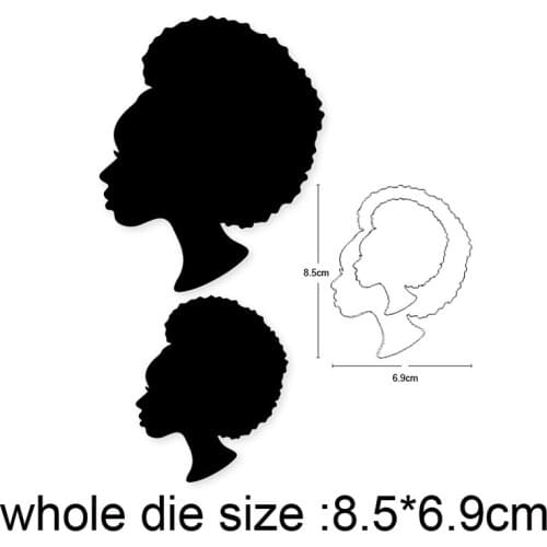 African Women Lady Metal Cutting Dies Stencils for Scrapbooking dies Embossing Dies Cuts Crafts Paper Stamps and Dies New 2020