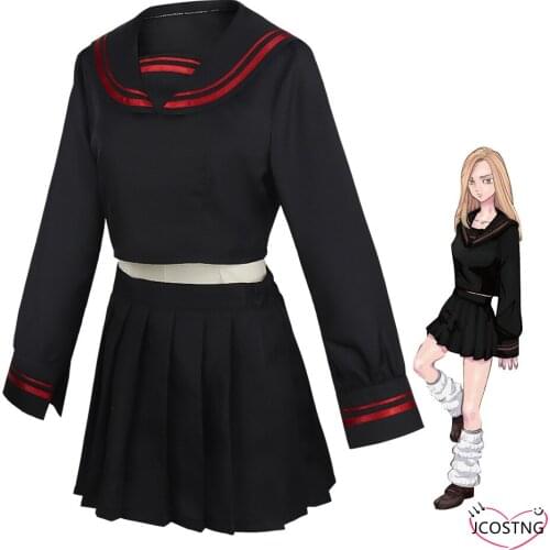 Anime Tokyo Revengers Cosplay Cloak Anime Top Skirt for Summer Girl Suit Halloween Party Costume