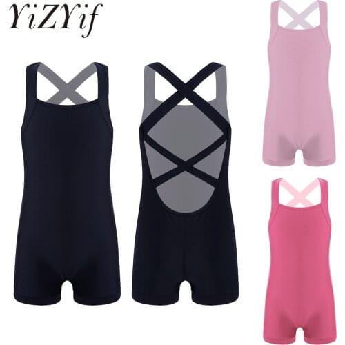 Ballet Leotards for Kids Girls Gymnastics with Shorts Dance Biketards Children Crisscross Back Professional DanceWear Activewear