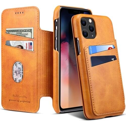 5 Color Wallet Bags For iPhone 6 6S 7 8 Plus X XR XS Max 11 Pro Max Card Pocket Button Open Business Leather Cover Phone Case
