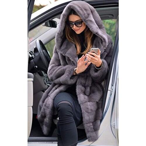 DIANRUO Fur Coats With A Hood