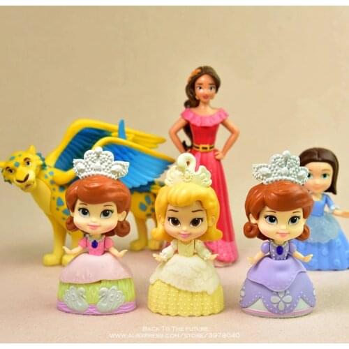 Disney Sofia the First Princess 8-12cm Q version Action Figure Anime Mini doll Collection Figurine Toy model for children gift