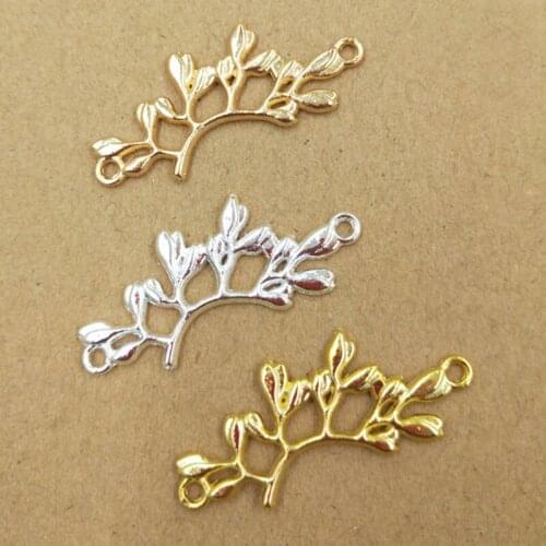 Filigree Metal Leaf tree Branch Connectors Crafts for Pendant Bracelet Supplies Hanging on Dangle Earrings Jewelry Making