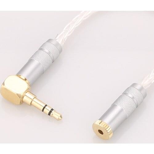 Hifi Audio 8Cores Silver Plated 3.5mm Plug to 2.5mm Trrs Female socket Headphone Audio Cable