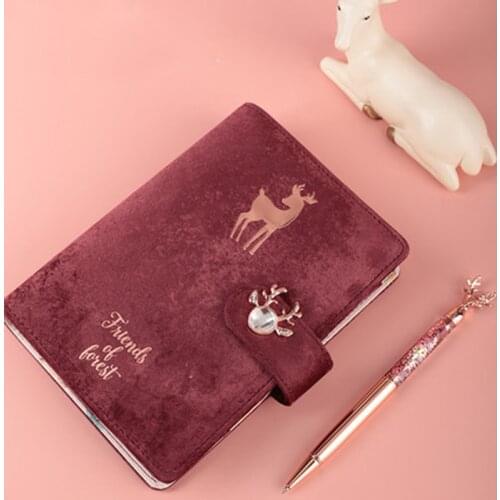 Ins Style elk Fawn series spiral Notebook Cute girl heart Planner Grid line Dotted Blank pages Diary 6 holes binder Notepad Gift