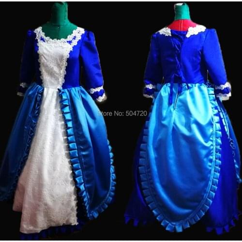 Customer to order!Luxs Blue French duchess Queen Princess Theatre dress Victorian Renaissance Halloween Vintage dresses SW-040