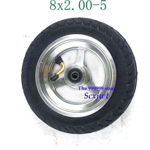 8x2.00-5 Vacuum tyre Wheel Using Metal Hub 8" Tubeless Pneumatic Tire scooter Electric Trolley 8''Pneumatic Wheel Gocart Caster