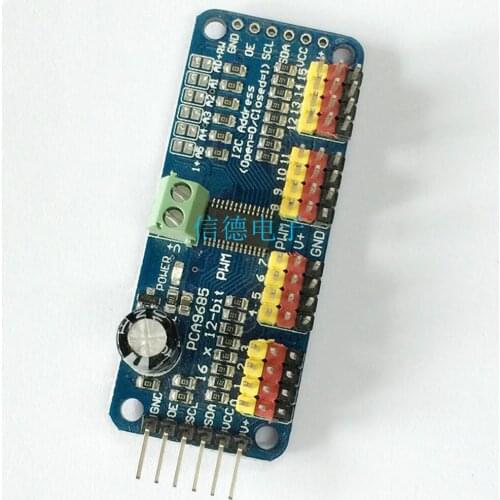 1PCS PCA9685 16-Channel PWM Servo Steering Gear Drive Board Robot Controller IIC Interface Driver Module