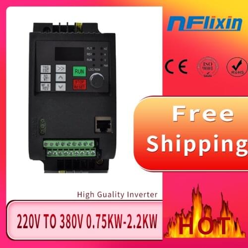 CNC Spindle motor speed control 220v to 380V 2.2kw VFD Variable Frequency Drive VFD Inverter 1HP or 3HP frequency inverter