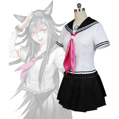 Danganronpa Ibuki Mioda Cosplay Costume Skirt Halloween Party Costumes College Style Skirt Set