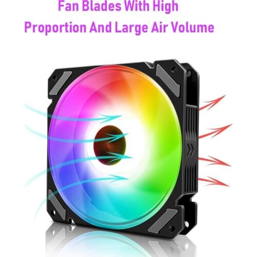 COOLMOON CPU Cooler ARGB 120mm 4 Pin/6 Pin Radiator Quiet PWM PC Cooling System Temperature Control PC Computer Case Cooling Fan