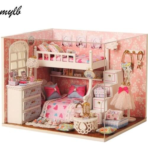 Mylb Doll House Furniture Miniatura Diy Doll Houses Miniature Dollhouse Wooden Toys For Children Grownups Birthday Gift