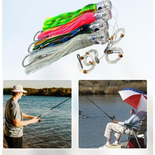 11.5-inch Ackley Octopus Net Pack Set 4 color bionic bait sea fishing boat fishing towing road sub-fake bait Приманки рыболовные