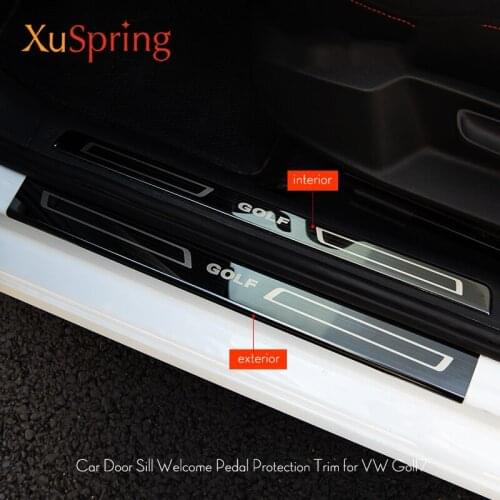 For VW Golf 7 2016 2017 2018 2019 2020 2021 EU/US Version Car Scuff Plate Door Sill Trim Welcome Pedal Car-accessories Styling