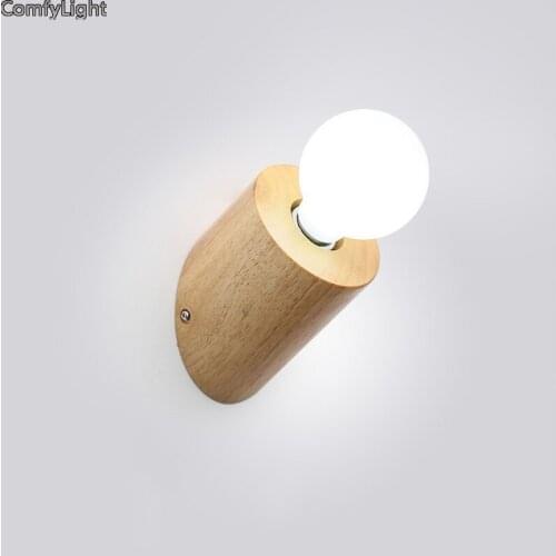 Nordic Wall Lamp desgin wood vanity light Simplicity led E27 reading night kid bedroom lighting fixtures decorate Tatami mirror