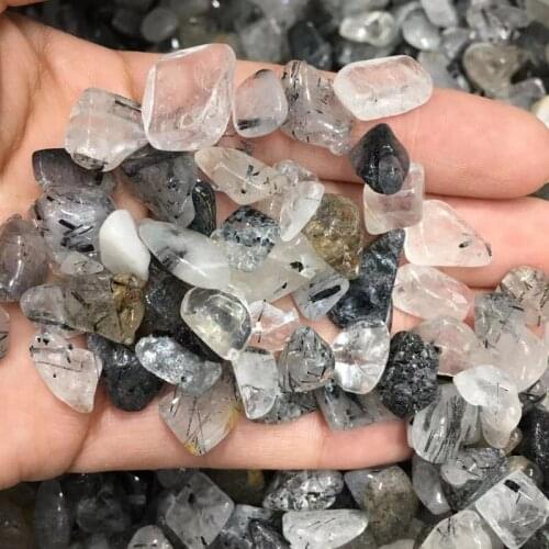 Natural black tourmaline tumbled stones quartz crystals mineral gemstones reiki healing fish tank decoration