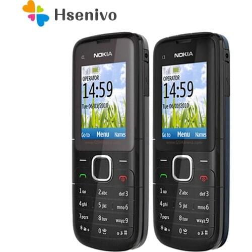Nokia C1-01 Refurbished-Original Unlocked Nokia C1-01 cellphones GSM Bar mobile phone one year warranty refurbished