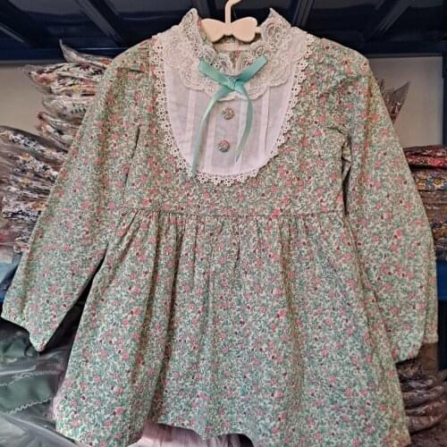 Girls' Floral Dress 2021 Casual Sweet Style Kids Flowers Costumes Childrens Princess Clothing Autumn Long Sleeve Dress