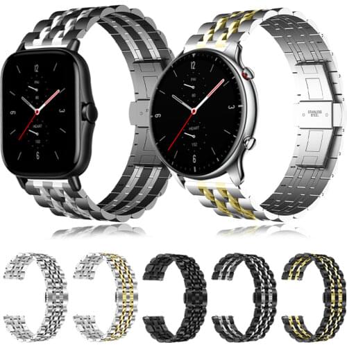 20/22mm Stainless Steel Metal Band for Huami Amazfit Watch GTR 2 2e Wrist Strap Watchband Bracelet for Amazfit Gts 2 Bip Watch
