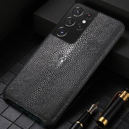 LANGSIDI Luxury Stingray Phone Case For Samsung S21 plus S20FE S20 ultra S10 Genuine leather cover For Galaxy s21 Ultra note 20
