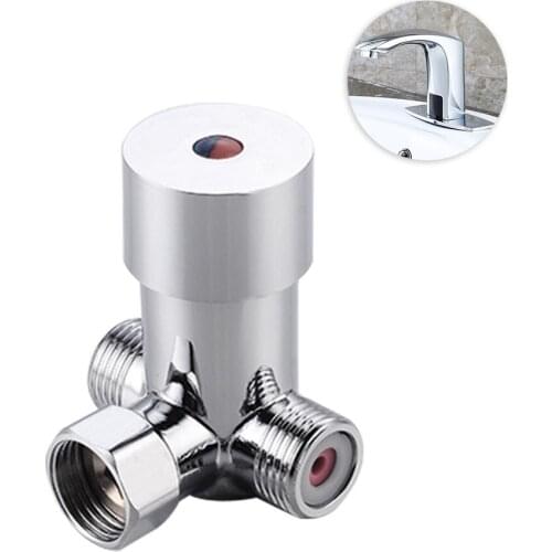 Faucets Temperature Mixer Hot & Cold Water Mixing Temperature Valve for Automatic Sensor Faucet Ceramic Valve Core Polished