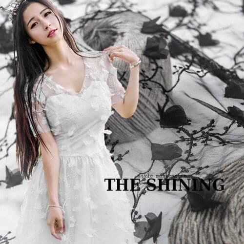 Jenny1986 Cannes flower fairy cube gauze Chiffon flower dress fabric lace embroidery embroidery cloth 2017.6.23
