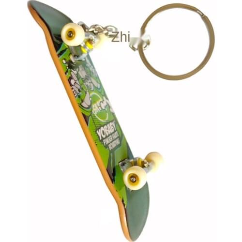 Explosive cartoon finger skateboard keychain chain tube carrying case pendant mini fingertip youth toy