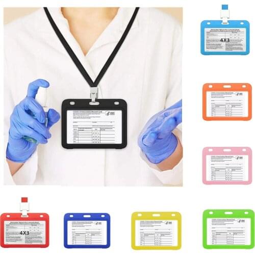 1/4/8PCS Vaccine Health Card Cover Protective Case Waterproof Transparent Protect Card Holder Name Card Nurse Badge With Lanyard