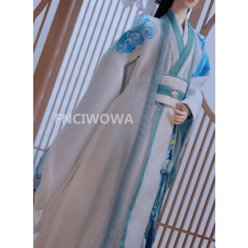 1/6 BJD Figure Doll Clothes The Untamed Lan Wangji Wang Yibo White School Set Male Chinese Costume Custom Highend Art Collection