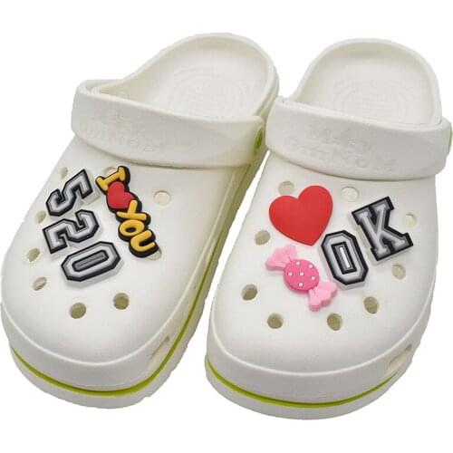 1pc 10 Numbers PVC Shoe Charms Buckles Accessories DIY Shoe Decoration Wristband Charms For Clogs Croc Jibz Kids X-mas Gift