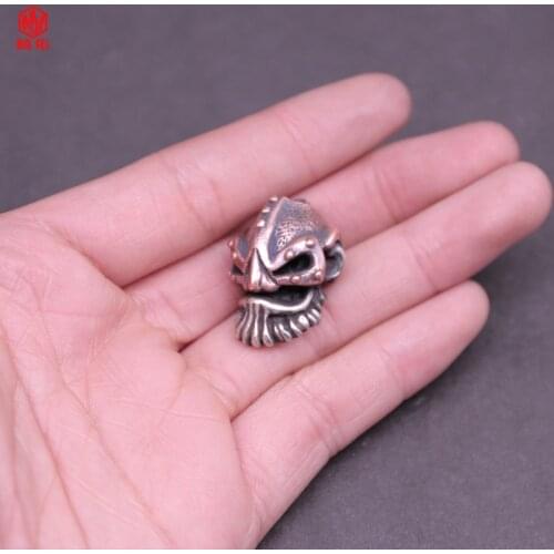 1PC Strange Fish Retro Brass Copper EDC Paracord Beads Lanyard Pendants Knife Beads Umbrella Rope Cord Necklace Bracelet Beads