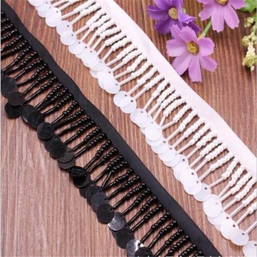 1 Yards Sequin Beading Ribbon DIY Lace Trim For hand craft Garments Head dress Decoration