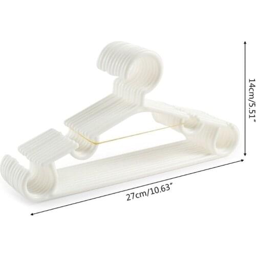 10Pcs/Set Portable Children Clothes Hanger Toddler Baby Coat Plastic Hanger Hook M68E