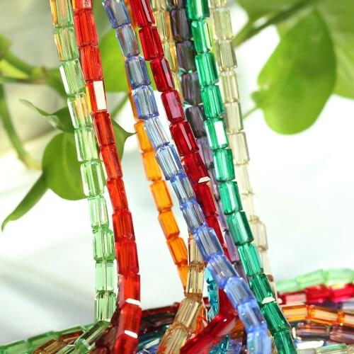 150PCS/LOT Rectangular Beads Craft Supplies 3X6MM Crystal Glass Square Beads Loose DIY Making For Necklace Bracelet Jewelry
