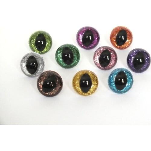 20pcs/lot colorful Tiny 15/18mm toy cat eyes plastic safety eyes + washer for doll accessories--color option