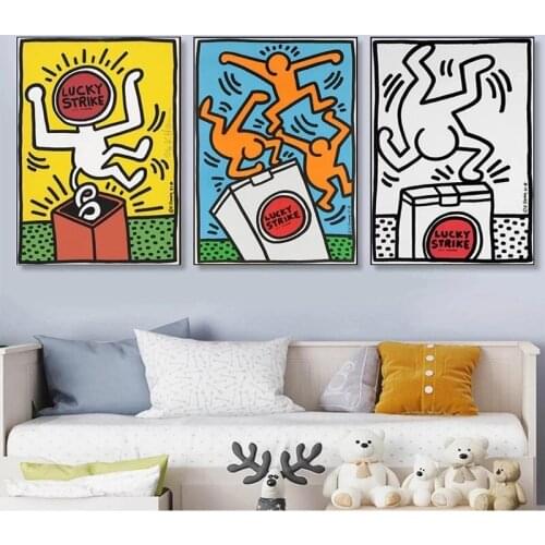Abstract Graffiti Art Lucky Strike Canvas Painting Posters And Print Street Wall Art Pictures Cuadros Home Decor Room Decoration