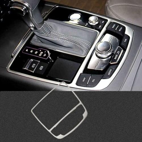 Car accessories High Quality Stainless Steel Gear Shift Panel Trim Frame Decorative Stickers For Audi A6 C7 C7 2012-2017