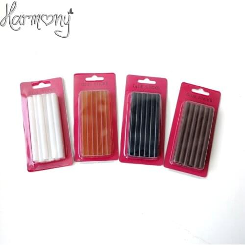 FREE SHIPPING 1pack/lot 12pcs 7.5mmx100mm small keratin glue stick/glue stick for glue gun/hot melt glue stick for hair