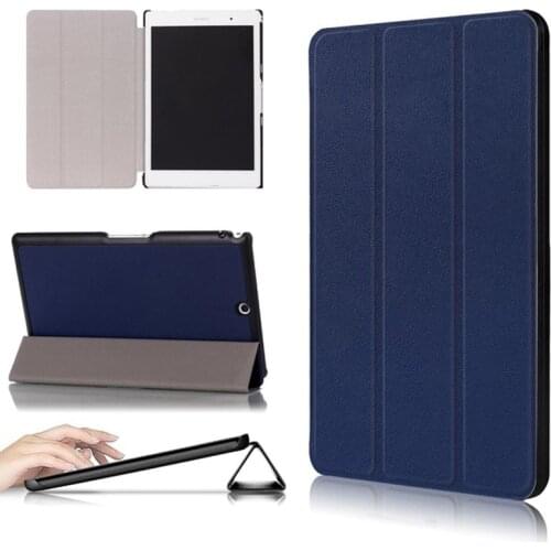 Stand Flip Folio Leather Protective Case for Sony Xperia Z3 Compact 8 inch Tablet PU Leather Stand Cover Folding Case+film+pen