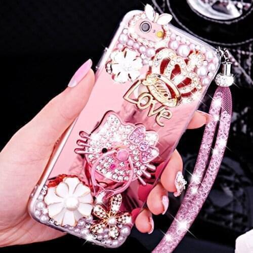 Finger Ring Chain Strap Case for Samsung Galaxy S21 S20 FE Ultra Plus Coque A52 A75 A51 A71 A50 A70 Diamond Rhinestone Funda