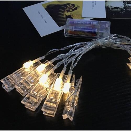 10pcs/lot Led Creative Photo Clip Bedroom Room Decorative Light Hanging Light Photo Wall Dress up Lighting Chain Light