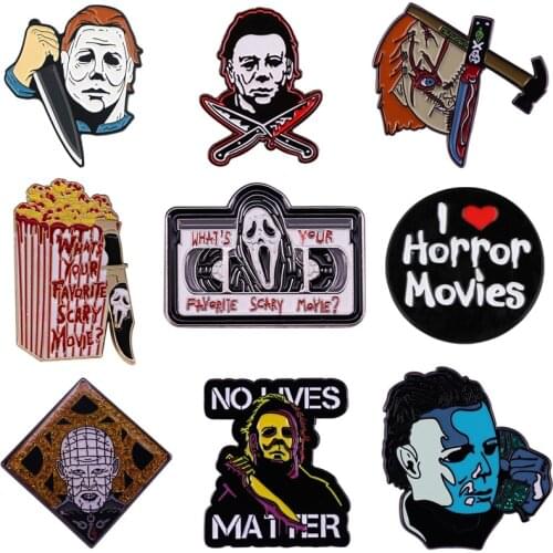K2884 Horror Movie Scream Cartoon Enamel Pins and Brooches Lapel Pin Backpack Bags Badge Clothes Decoration Gifts
