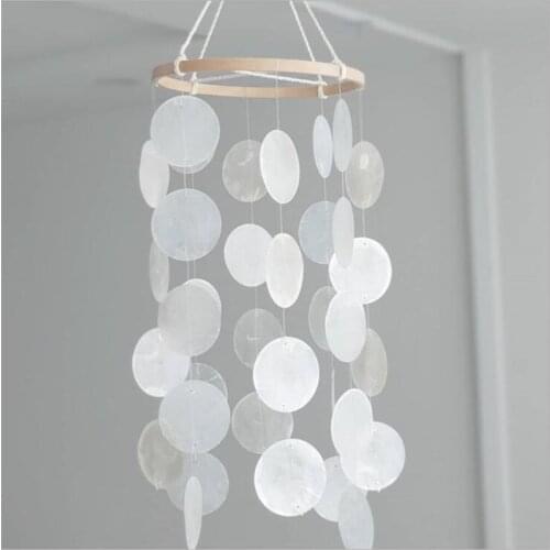 INS Nordic Colorful Shell Wind Chime Bedroom Balcony Wall Ornaments Nursery Kids Room Decoration Hanging Pendant Props Handicraf