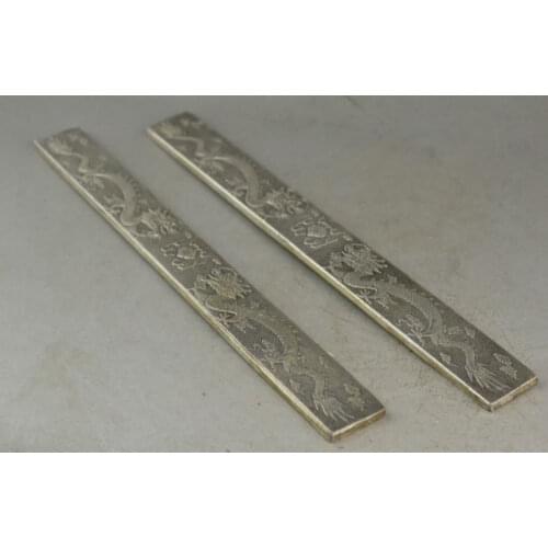 Delicate Old Decoration Miao Silver Carving Vivid Dragon Usable Paperweight