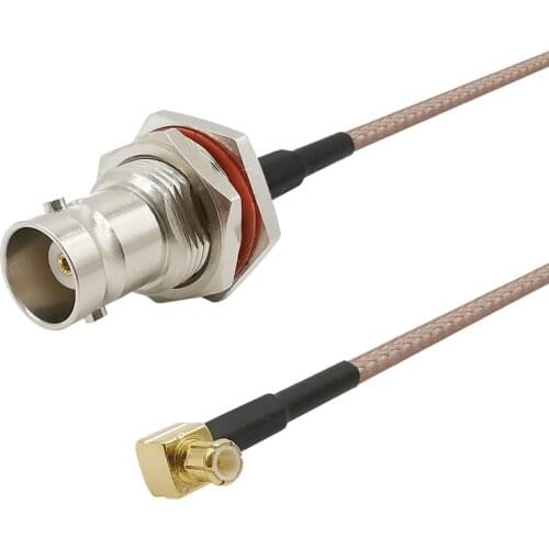 BNC Female Jack to MCX Male Plug Right Angle 90 Degree RG316 Coaxial Cable RF Adapter Antenna Extension Pigtail Cord RG316 Wire